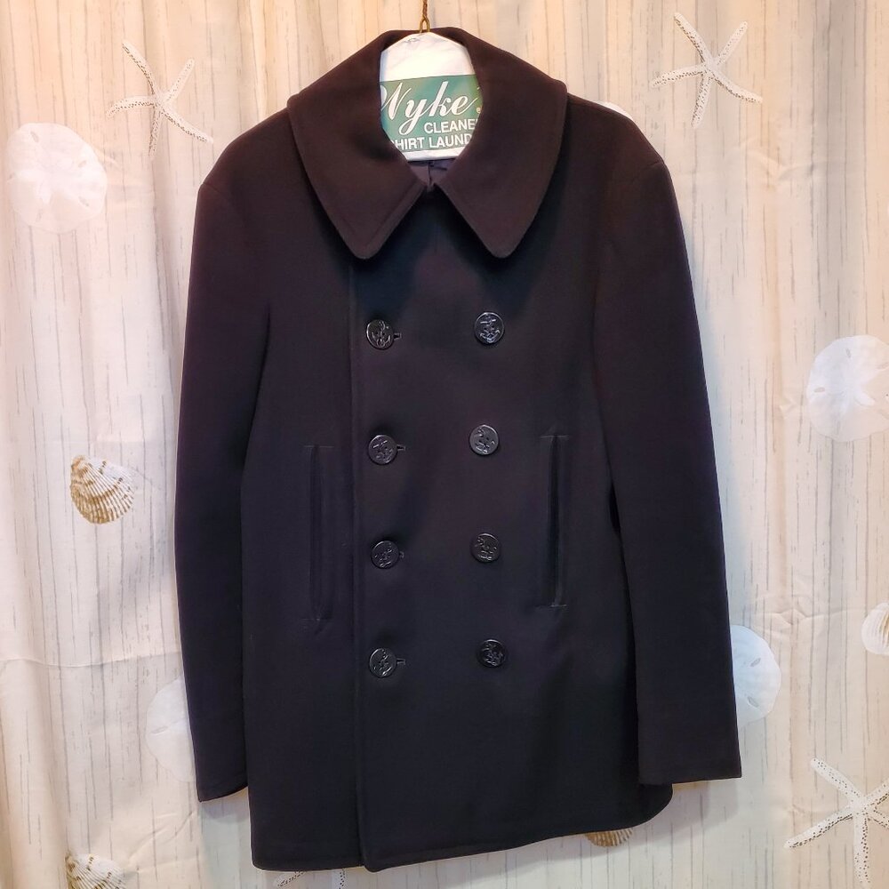 VINTAGE WORLD WAR II NAVY PEA COAT (LATE 1930'S) FROM THE NAVAL CLOTHING FACTORY